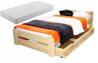 Łóżko pojedyncze drewniane E1 100x200 + materac + stelaż gratis wytrzymałe