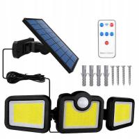 MOCNA LAMPA SOLARNA 3w1 LED COB PANEL CZUJNIK RUCHU ZMIERZCHU +PILOT