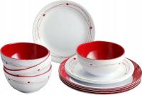 TURYSTYCZNE NACZYNIA OBIADOWE Z MELAMINY MIDDAY COSMIC BRUNNER 12 ELEMENTÓW