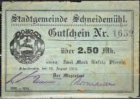 Notgeld Piła Magistrat. 2,50 Mk. z 12. 08.1914
