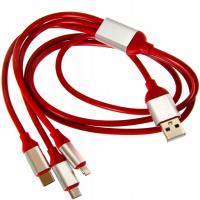 Zestaw kabli USB - USB typ C / microUSB / Lightning GMP