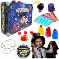 Pokaz MAGII mały Magik iluzjonista dla dzieci STYLOWA WALIZKA 101 sztuczek