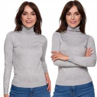 Moraj golf damski szary długi rękaw golf damski cienki wiskoza