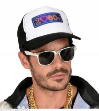 Czapka Z Daszkiem Lata 80 Biała Disco Retro Siatkowa