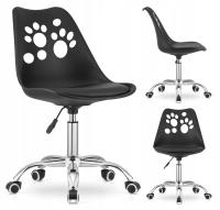 Fotel Krzesło do Biurka Biurkowe Obrotowe Czarne dla Dziecka JACK MufArt