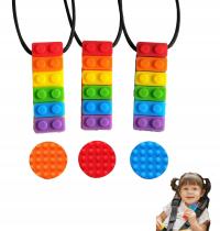 Логопедический прорезыватель для зубов, терапевтическое Ожерелье для детей, антистресс, 3 шт.