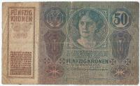 Austro-Węgry, 50 koron, 1914, stan 3-/4+