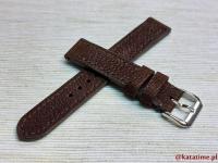 Pasek do męskiego do damskiego zegarka brązowy 21 mm szyty ręcznie skóra