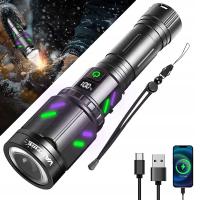 2IN1 Zapłon BARDZO MOCNA LATARKA TAKTYCZNA SZPERACZ AKUMULATOROWA LED 5200m