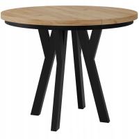 Stół rozkładany z MASKOWNICĄ 100/200 okrągły Perlume Dąb craft złoty