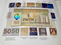 50 tka - banknot walor testowy PWPW w pięknym folderze