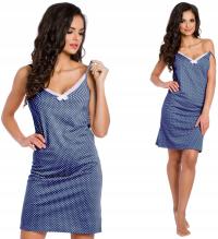 KOSZULA NOCNA W GROSZKI WĄSKIE RAMIĄCZKO