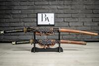 Zestaw Miecz Samurajski Japońska KATANA + WAKIZASHI Handmade STAL T10 62HRC