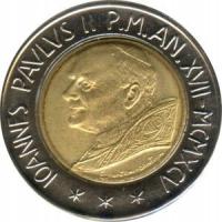 Watykan 500 Lirów 1995 Mennicza (UNC)