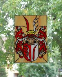 Witraż Tiffany herb rycerski, herb na zamówienie