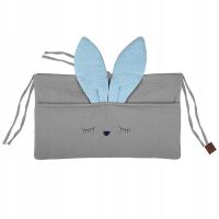 Hi Little One: organizer do łóżeczka SLEEPY BUNNY Grey&Blue