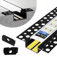 Profil LED Aluminiowy Do Płyt GK Gipsowych 20mm Wpuszczany Regips 2m klosz