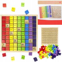 GRA MATEMATYCZNA DREWNIANA TABLICZKA MNOŻENIA EDUKACYJNA NAUKA MNOŻENIA