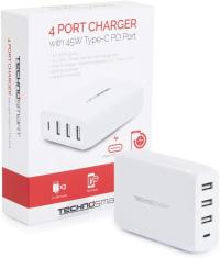 Универсальный адаптер питания зарядное устройство 63W 20V USB-C 3x USB-A кабель 1,5 м