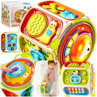 INTERAKTYWNA KOSTKA EDUKACYJNA 9W1 DLA DZIECI ŚWIATŁO DŹWIĘK ZABAWKA MALUCH