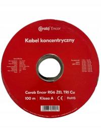 Kabel RG6 TRI GEL CU 1,13 żelowany Czarny zewnętrzny CORAB Encor Klasa A CE