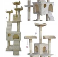 КОГТЕТОЧКА ДЛЯ КОШЕК БЕЖЕВЫЙ 170 СМ ДЕРЕВО С ПОДСТИЛКАМИ СИЗАЛЬ СТОЛБЫ КОТТЕДЖИ