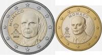 1 + 2 euro obiegowe Monako Monaco 2025 - nowy wzór
