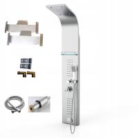 Narożny panel prysznicowy z hydromasażem +TERMOSTAT +półka+kaskada +wylewka