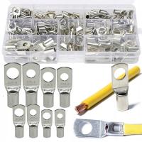 DUŻY ZESTAW KONEKTORY OCZKOWE MIEDZIANE KOŃCÓWKI KABLOWE ZŁACZA LINKA 65szt