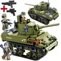 Строительные блоки американский танк М3 / М5 Стюарт армия США армия 2 фигурки Лего оружие