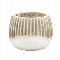 Оболочка полоски Ø8cm бежевый цветочный горшок в полоску