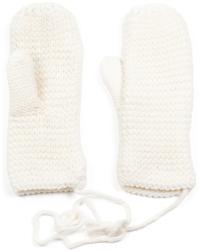 Rękawiczki jednopalczaste Bergen - na sznurku, ocieplone zimowe Biały