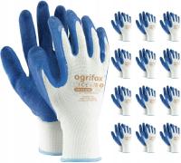 MOCNE rękawice ROBOCZE RĘKAWICZKI ochronne lateksowe OGRIFOX 12 par
