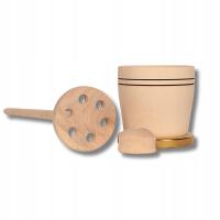 MASELNICA MAŚNICZKA DO UBIJANIA MASŁA NA SŁOIK DREWNIANA TRADYCYJNA MASŁO