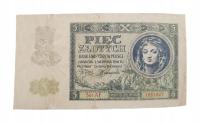 Старая Польша коллекционная банкнота 5 зл 1941