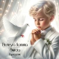 Zaproszenia Na Komunię Chłopiec Wzór 3 Zestaw 10 szt Zaklejki GRATIS!