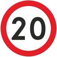 Znak B-33 ograniczenie prędk. do 20 km/h 600 I gen