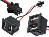 2x GNIAZDO USB PODWÓJNE USB-C TYP C 2PIN do Samochodów LED Złącze JST SM