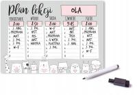 magnetyczny plan lekcji suchościeralny + pisak