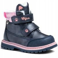 Buty zimowe trzewiki ocieplane dziecięce Wojtyłko 24090 na rzepy