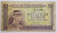 50 koron 1945 Czechosłowacja seria JA