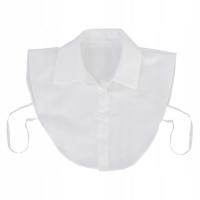 c/ Women Cotton Blened Fake Neck Decor Shirt White