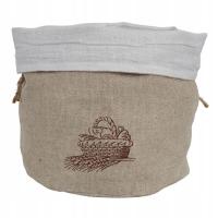 Worek na Chleb Lniany z Haftem – Naturalny Chlebak z Podszewką do Kuchni
