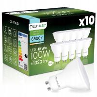 10x ŻARÓWKA LED GU10 REFLEKTOR 12W = 100W 1320LM 6500K ZIMNA 120° LUMILED