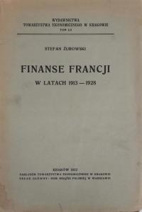 Żurowski Finanse Francji w latach 1913-28 wyd 1932