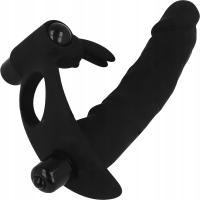 Вибратор Двойной Секс 2 Отверстия С Кольцом Вибрация Реалистичный Пенис