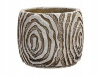 Doniczka osłonka 13,5 cm szara brązowa słoje drewna