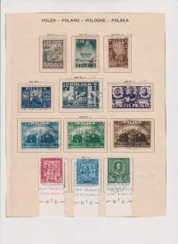 zestaw znaczki PRL 1946 Fi 402-4, 407, 410-14, 415abc