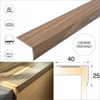 Kątownik narożnik listwa schodowa 40x25 ciemne drewno 180 cm profil Salag