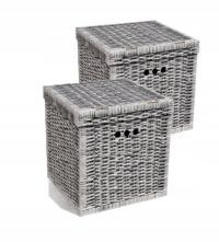 Декоративная коробка для одежды плетеная серая 2шт мм
